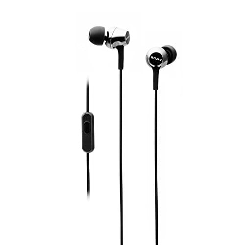 Sony MDR-EX255AP Wired in-Ear Headphones with Tangle Free Cable, 3.5mm Jack, Headset with Mic for Phone Calls and 1 Year Warranty - (Black)