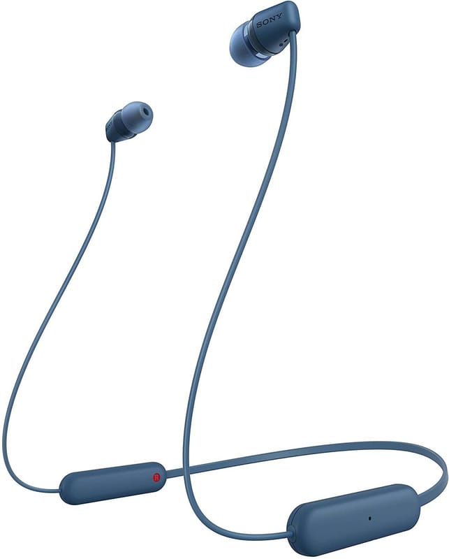 SONY WI-C100 with 25 Hours Battery Life Bluetooth(Blue, In the Ear)